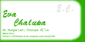 eva chalupa business card